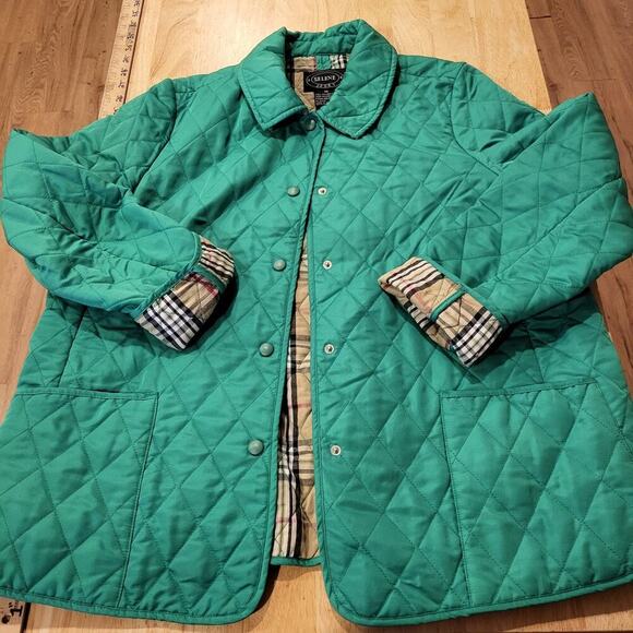 Selena Sport Green Quilted Jacket Plaid Tartin Lined Pockets XL - Picture 5 of 9
